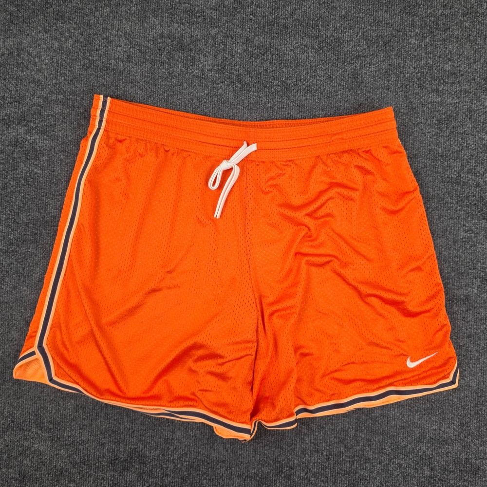 Nike Dri-Fit Mesh Basketball Shorts Women's XL Orange Running Gym 7" Activewear